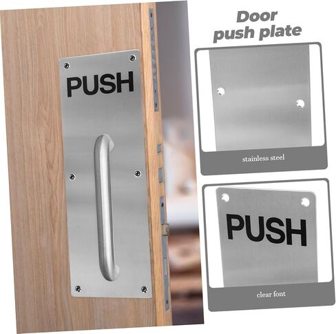 Lurrose Stainless Steel Door Push Plate Fire Door Handle Plate for Commercial Use Durable and Sleek Design for Barn Doors and Heavy Traffic Areas in Saudi Arabia