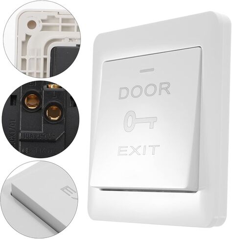 jojofuny 2Pcs Push to Exit Button Wall Panel Access Control Automatic Reset Design Easy Installation for Door Access Control in Saudi Arabia