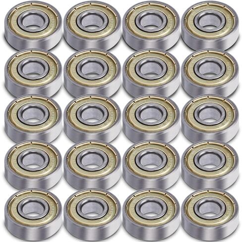 20 Pack 608 ZZ Skateboard Ball Bearing, Double Metal Sealed 608 zz Bearings, 8 x 22 x 7 mm Deep Groove Bearing Steel for Inline Skates, Scooters in Saudi Arabia