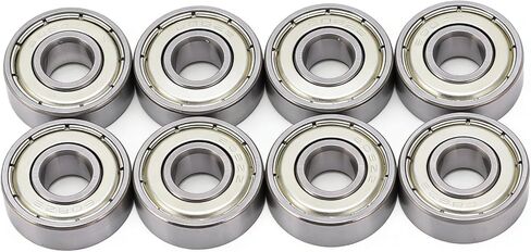 608 2RS Ball Bearings, 8PCS Bearing Steel Double Sealed Miniature Deep Groove for Furniture Wheel, Skateboards, Inline Skates, Scooters (7mm x 22mm x 9mm) in Saudi Arabia