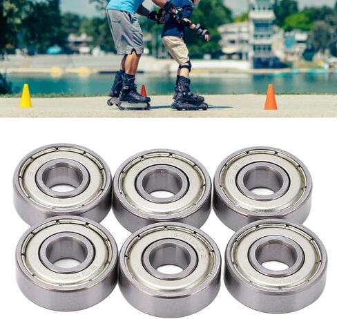 608 2RS Ball Bearings, 8PCS Bearing Steel Double Sealed Miniature Deep Groove for Furniture Wheel, Skateboards, Inline Skates, Scooters (7mm x 22mm x 9mm) in Saudi Arabia