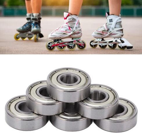 608 2RS Ball Bearings, 8PCS Bearing Steel Double Sealed Miniature Deep Groove for Furniture Wheel, Skateboards, Inline Skates, Scooters (7mm x 22mm x 9mm) in Saudi Arabia