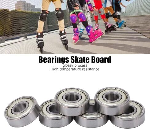 608 2RS Ball Bearings, 8PCS Bearing Steel Double Sealed Miniature Deep Groove for Furniture Wheel, Skateboards, Inline Skates, Scooters (7mm x 22mm x 9mm) in Saudi Arabia