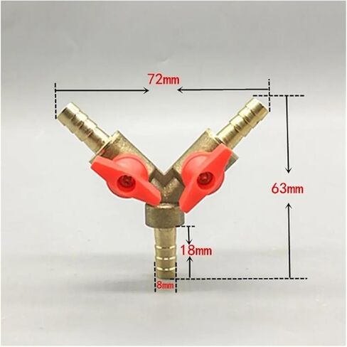 Revive Furniture 8mm 10mm 12mm Inverted Hook Y-shaped Brass Globe Valve Fittings Connector Adapter(8mm) in Saudi Arabia