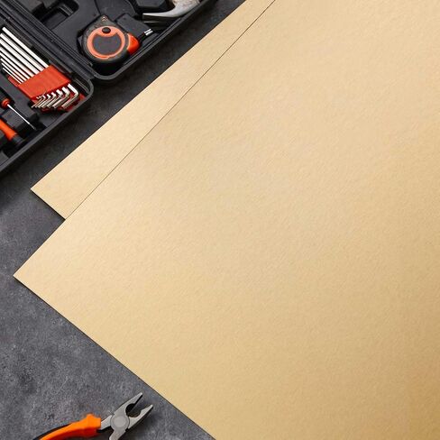 Blulu 2 Pcs Aluminum Composite Panel, 1/8" Thick Rectangle Aluminum Plastic Composite Sheet Plate for Industry Crafting Handcraft DIY Projects, Brushed Gold (36"x24") in Saudi Arabia