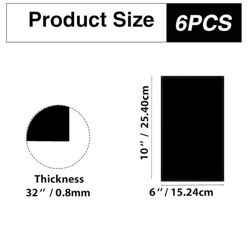 6Pcs Black Anodized Aluminum Sheet 6" x 10" x 1/32" (0.8mm) Corrosion-Resistant Metal Plates for Laser Engraving, DIY Crafting, Sign Making, Home Decor (6, Black, 6 * 10 inch) in Kuwait