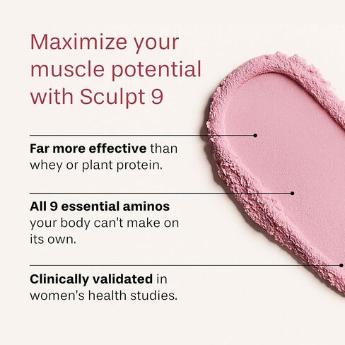 PVOLVE Sculpt 9 EAA & BCAA Powder for Women | Very Berry Flavor | Essential Amino Acids Supplement for Lean Muscle, Recovery & Strength | Non-GMO in Kuwait