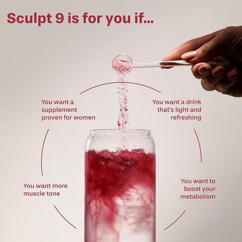 PVOLVE Sculpt 9 EAA & BCAA Powder for Women | Very Berry Flavor | Essential Amino Acids Supplement for Lean Muscle, Recovery & Strength | Non-GMO in Kuwait