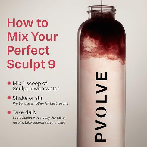 PVOLVE Sculpt 9 EAA & BCAA Powder for Women | Very Berry Flavor | Essential Amino Acids Supplement for Lean Muscle, Recovery & Strength | Non-GMO in Kuwait