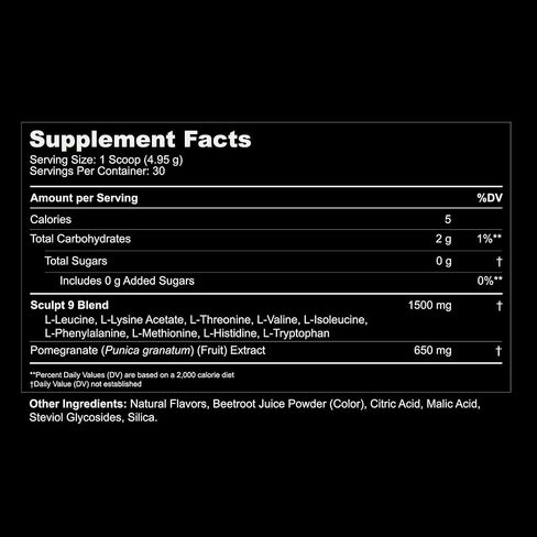 PVOLVE Sculpt 9 EAA & BCAA Powder for Women | Very Berry Flavor | Essential Amino Acids Supplement for Lean Muscle, Recovery & Strength | Non-GMO in Kuwait