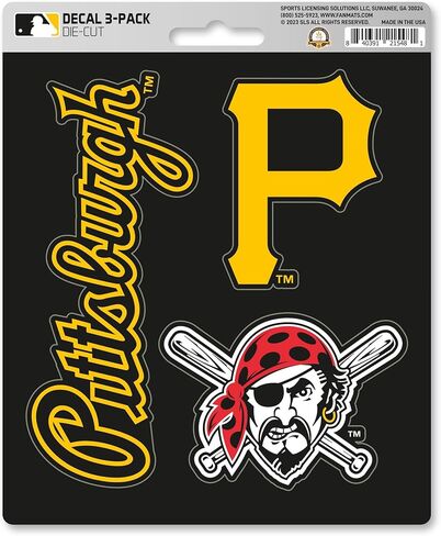 FANMATS 39346 Pittsburgh Pirates Decal 3-pk in Kuwait