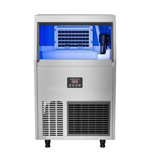آلة صنع الثلج التجارية من كوليك، 200 رطل لكل 24 ساعة مع تخزين 55 رطل، تبريد الهواء تحت صانع الثلج المكعب، ماكينة صنع الثلج من الفولاذ المقاوم للصدأ ذاتية الاستخدام لبار المنزل والمرآب في الهواء الطلق in Kuwait