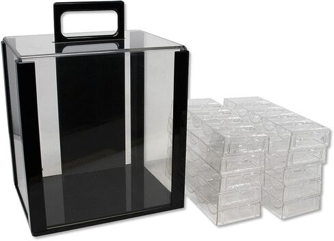 DA VINCI Dice Striped Poker Chip Set, 1,000 Heavy Weight 11.5 Gram Chips with Acrylic Display Carrier Case Case and 10 Chip Racks in Saudi Arabia