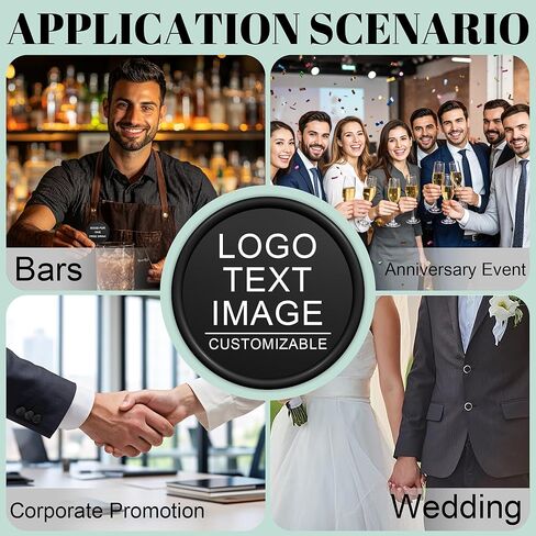 200-1000 شريحة بلاستيكية مخصصة - طباعة كاملة الألوان على الوجهين مع الشعار/النص/التصميم - 15 لونًا رائعًا لرموز البار الشخصية، وبطاقات العمل، والأحداث، والعروض الترويجية، ورموز المشروبات in Kuwait