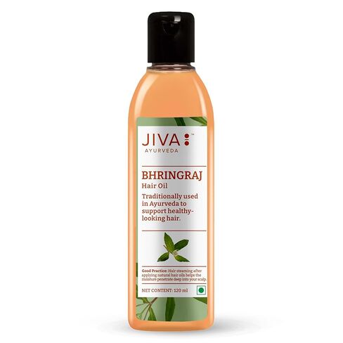 Jiva Bhringaraj Hair Oil | Pure Ayurvedic Herbal Oil for Hair & Scalp Nourishment | Supports Stronger-Looking Hair & Healthy Shine | 120 ml (Pack of 1) in Saudi Arabia