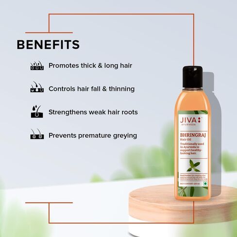 Jiva Bhringaraj Hair Oil | Pure Ayurvedic Herbal Oil for Hair & Scalp Nourishment | Supports Stronger-Looking Hair & Healthy Shine | 120 ml (Pack of 1) in Saudi Arabia