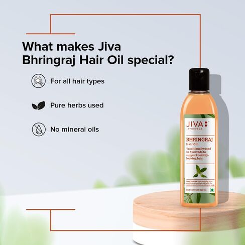 Jiva Bhringaraj Hair Oil | Pure Ayurvedic Herbal Oil for Hair & Scalp Nourishment | Supports Stronger-Looking Hair & Healthy Shine | 120 ml (Pack of 1) in Saudi Arabia