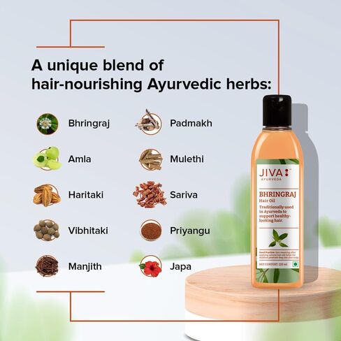 Jiva Bhringaraj Hair Oil | Pure Ayurvedic Herbal Oil for Hair & Scalp Nourishment | Supports Stronger-Looking Hair & Healthy Shine | 120 ml (Pack of 1) in Saudi Arabia