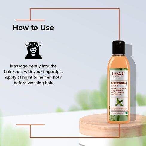 Jiva Bhringaraj Hair Oil | Pure Ayurvedic Herbal Oil for Hair & Scalp Nourishment | Supports Stronger-Looking Hair & Healthy Shine | 120 ml (Pack of 1) in Saudi Arabia