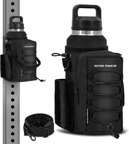 NATURE PIONEOR Magnetic Gym Bag for Men and Women - Magnet Water Bottle Holder Sling Carrier with Crossbody Shoulder Strap,Gym Accessories Pouch,Phone Pockets for Sports,Walking,Travel,Workout in Kuwait