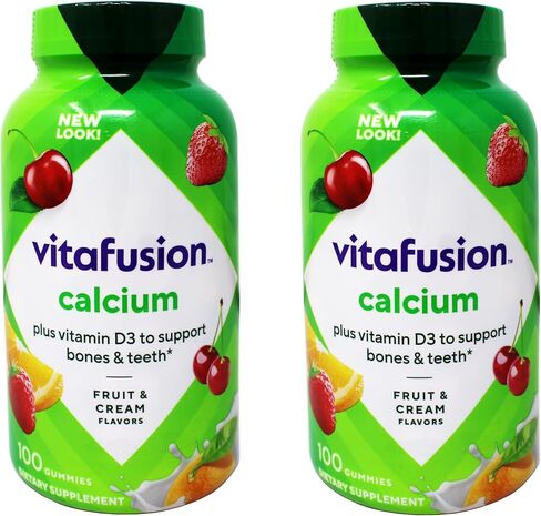 Vitafusion Gummies Calcium with Vitamin D3, 100 Count, Pack of 2 in Saudi Arabia
