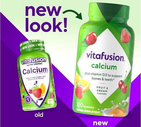 Vitafusion Gummies Calcium with Vitamin D3, 100 Count, Pack of 2 in Saudi Arabia