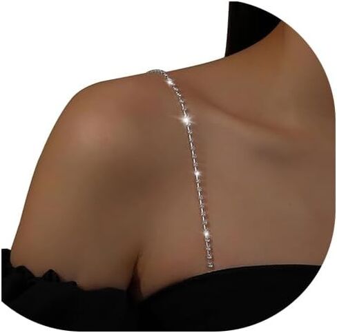 Simple Rhinestone Bra Straps,2Pcs Rhinestones Bra Shoulder Chain,Crystal Lingerie Straps,Wedding Bridal Rhinestone Underwear Chain for Women Body Jewelry in Saudi Arabia