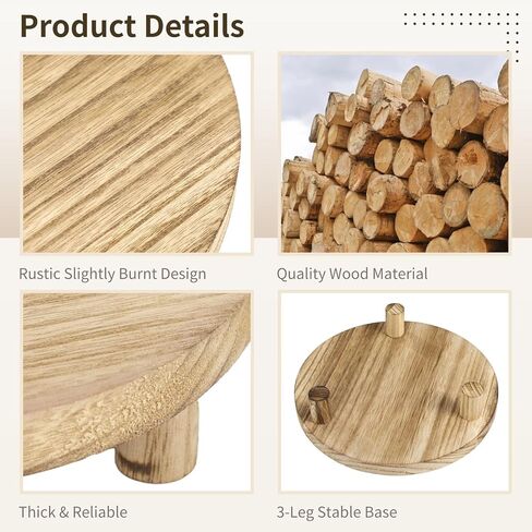 Varku 4 Pcs Wooden Risers for Decor, Round Wood Display Stands, 5-8 Inch Set, Vintage Natural Grain, Ideal for Candle, Aromatherapy, and Home Display (Light Wood) in Saudi Arabia