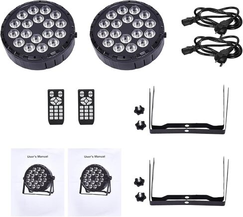 LED Par Light DJ Stage Light,18 LED RGBW with Remote&DMX Control,Sound Activated Control DJ Uplighting for Wedding Party Club Christmas Stage Lighting (2 Packs) in Saudi Arabia
