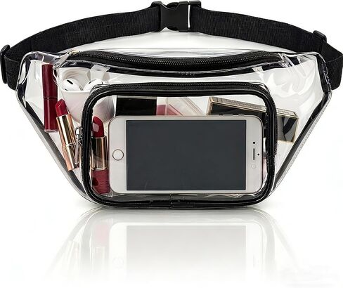 Clear Fanny Pack,Stadium Approved Waist Pack for Festival, Games,Travel and Concerts(Black) in Kuwait