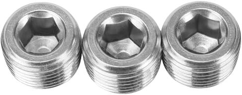 Generic 1/4 "" NPT THREAD ALLEN SOCKET PIPE PRESSURE PLUG Pipe Plug تركيب كتلة قبالة 10 قطع، 0.25 بوصة، فضي، 10NPT1f4-S04 in Kuwait