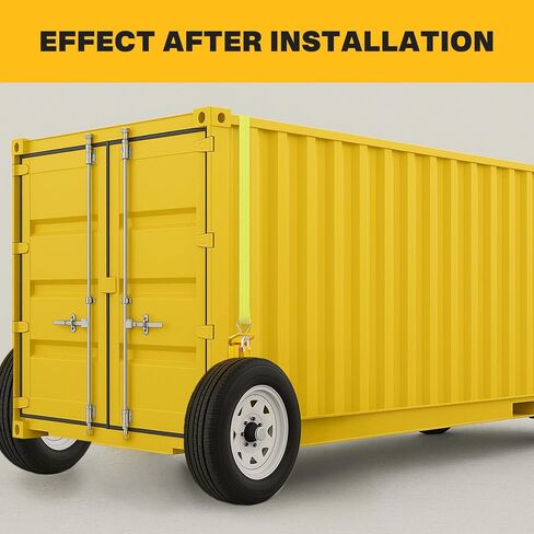 2 Pack Shipping Container Wheels 6-Lug Wheels Kit, Shipping Container Accessories, Heavy-Duty Shipping Container Axles with Heavy Duty Ratchet Tie Down-Moves 20ft - 40ft (Gold) in Kuwait