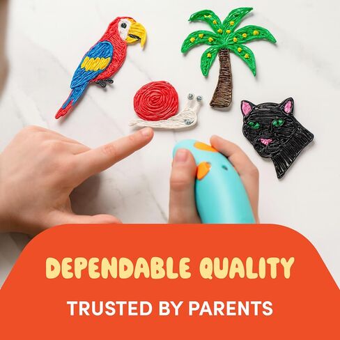 300 x ORKAN 3D Pen Filament Refills | Only Compatible with The 3Doodler Start+ | 15 Jungle Colors | 6" x 2.5mm PCL Eco-Filament Strands | Safe for Kids | Only for 3Doodler Start+ 3D Pen in Saudi Arabia