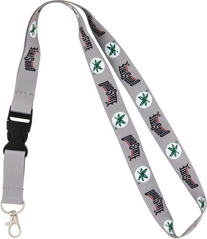 Desert Cactus Ohio State University Lanyard Buckeyes OSU Car Keys ID Badge Holder Keychain Detachable Breakaway Snap Buckle (Gray - Repeating Ohio Arch Logo) in Kuwait