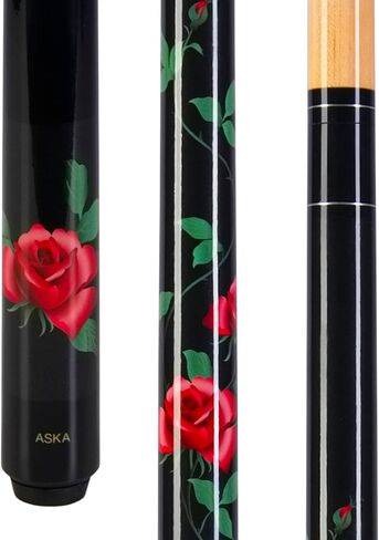 ASKA Custom Pool Cue Black Rose, 13mm Hard Le Pro Tip, Canadian Hard Rock Maple, No Wrap in Kuwait