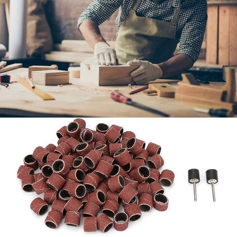 Sand Paper Wheel, 100Pcs 12mm Sand Paper Rings Wheel Abrasive Ring Sandpaper Grinding Bit in Saudi Arabia