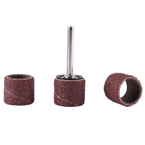 80/320/600 Grit Drum Sander Bands Sleeves Mandrel Woodworking Craft تلميع عدة، ارتداء وتبديد جيد للحرارة، لتلميع المعادن، العنبر، الأعمال الخشبية، 100 قطعة (كبيرة) in Saudi Arabia