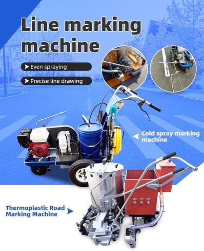 Cold Spray Road Marking Machine,Walk Behind High Pressure Line Striper, 50-400mm Adjustable Width Multi-Nozzle,Fast Drying Eco-Friendly, for Parking Lot Municipal Street Zebra Crossing Industrial Zone in Saudi Arabia