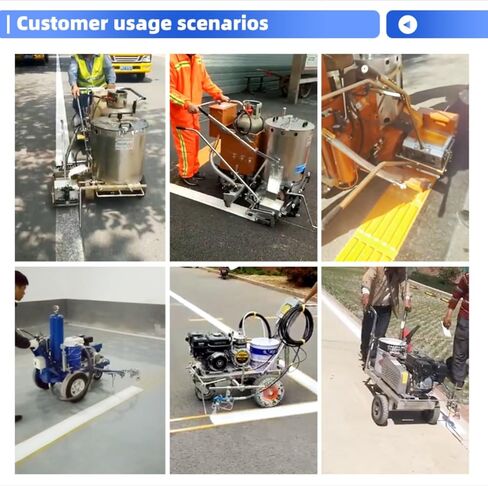 Cold Spray Road Marking Machine, Walk Behind High Efficiency Line Striper, Multi-Nozzle Adjustable Width, Fast Drying Low Consumption, for Small Parking Lot Community Square Municipal Zebra Crossing in Saudi Arabia