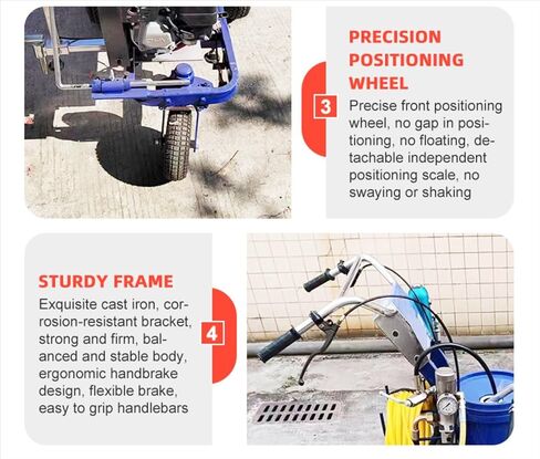 Cold Spray Road Marking Machine, Walk Behind High Efficiency Line Striper, Multi-Nozzle Adjustable Width, Fast Drying Low Consumption, for Small Parking Lot Community Square Municipal Zebra Crossing in Saudi Arabia