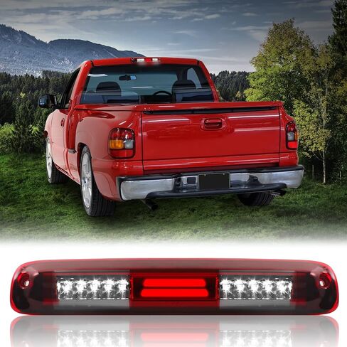 مصباح فرامل ثالث عالي التركيب، متوافق مع 2014-2018 Chevy Silverado/GMC Sierra 1500 2500HD 3500HD المركز الثالث للشحن الخلفي LED شريط ضوء الفرامل الثالث الضوء الخلفي (دخان) in Kuwait