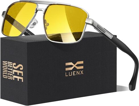 نظارة شمسية لوينكس الطيار للرجال رجعية مربع مستقطب ظلال بوليغون الأشعة فوق البنفسجية 400 حماية in Kuwait