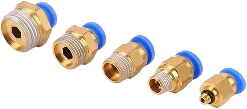 5PCS Pneumatic fitting pc04-01 06/08-01/02/03/04 pc4-m5 pc6-m6 male thread air pipe conner auick coupling brass fitting(PC4-01) in Saudi Arabia