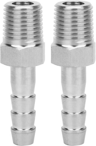 2 قطعة 1/4in الفولاذ المقاوم للصدأ BSPT ذكر الموضوع موصل بارب مشترك وصلة توصيل سريعة وصلة أنابيب للمعدات الهوائية اتصال أنابيب الهواء (BSPT1/4-6 مم) in Kuwait