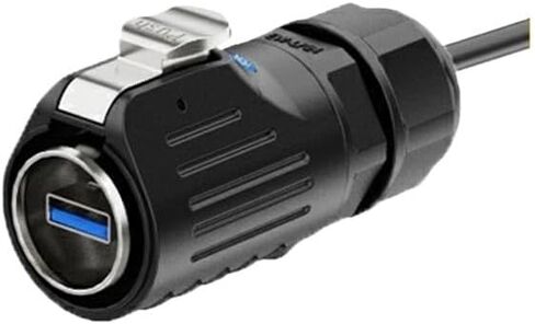 Industrial waterproof socket with wire male and female interface transmission LP24 type U3.0 panel data connector 0.6 m line(EW LP24 USB3.0 panel set) in Kuwait