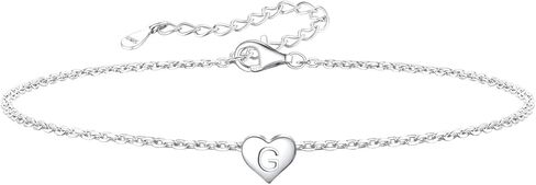Silvora 925 Sterling Silver Orial Anklets للنساء ، سلسلة من Anklet A-Z Anklet A-Z من طراز Anklet مع تعبئة الهدايا in Saudi Arabia