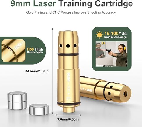 خرطوشة تدريب بالليزر مقاس 9 مم، نظام تدريب بالليزر على الحرائق الجافة لممارسة الحرائق الجافة وإطلاق النار مع 3 مجموعات من البطاريات وغطاء مطاطي إضافي in Kuwait