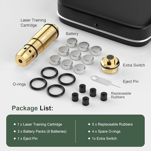 خرطوشة تدريب بالليزر مقاس 9 مم، نظام تدريب بالليزر على الحرائق الجافة لممارسة الحرائق الجافة وإطلاق النار مع 3 مجموعات من البطاريات وغطاء مطاطي إضافي in Kuwait