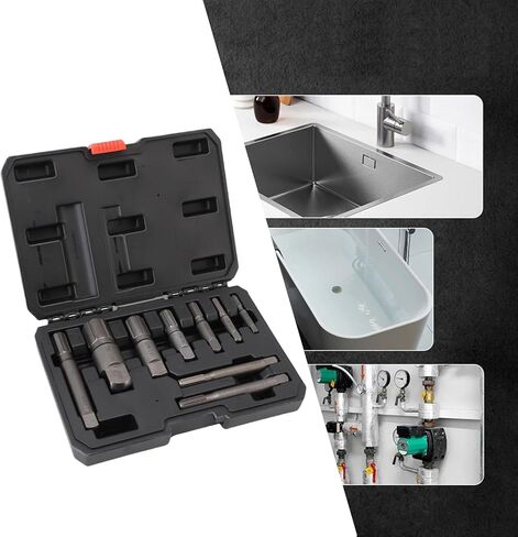 Pipe Extractor Set, 11 Piece Steel Broken Pipe Removal Tools, for 1/8 to 1 Inch Standard Sizes, with Durable Storage Box in Saudi Arabia