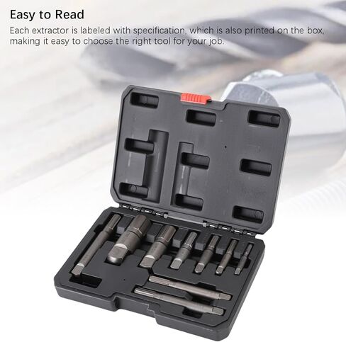 Pipe Extractor Set, 11 Piece Steel Broken Pipe Removal Tools, for 1/8 to 1 Inch Standard Sizes, with Durable Storage Box in Saudi Arabia